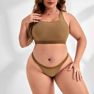 Bezproblemowe wygodne dla kobiet z zestawu bielizny biustonosze seksowne stringi zestaw bielizny